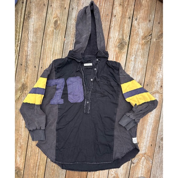 Unavailable - We The Free Varsity Graphic Hooded Oversize Letter Embroidery - Picture 2 of 5